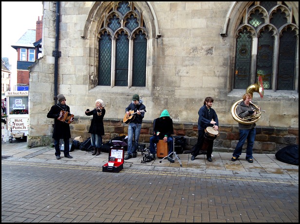 Street musicians in York