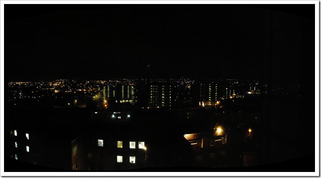 Leeds City lit up at night